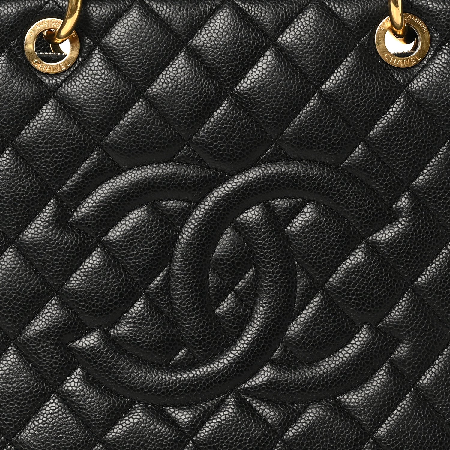 Caviar Quilted Grand Shopping Tote GST Black