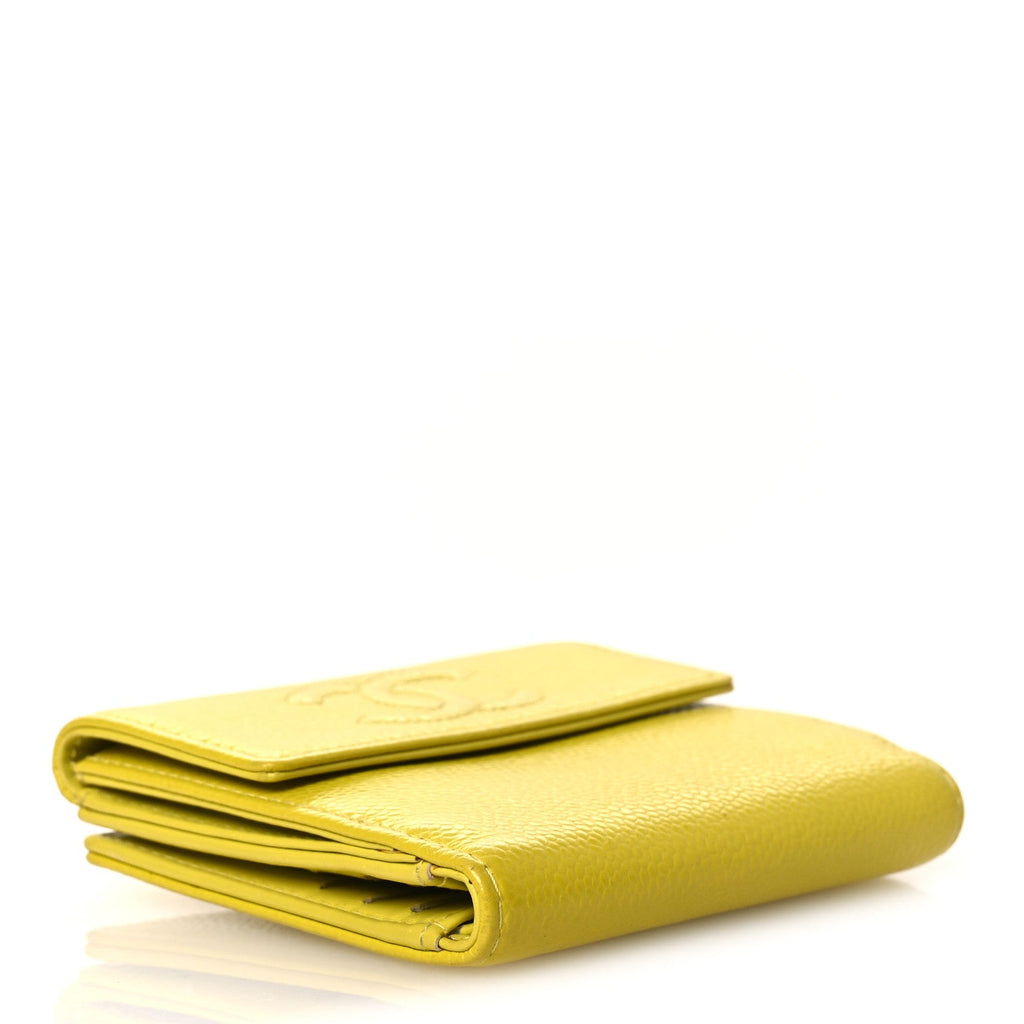 Caviar Timeless CC Compact French Wallet Yellow