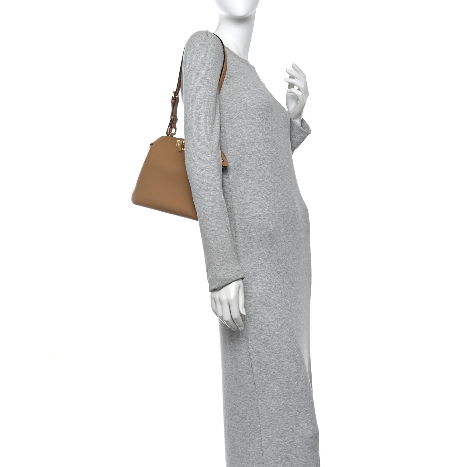 Vitello Small Soft Peekaboo Satchel Cappuccino