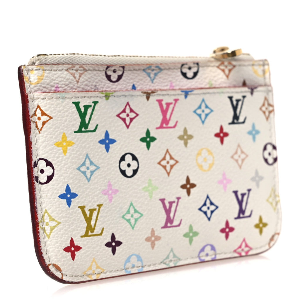 Monogram Multicolor Key Pouch White Litchi
