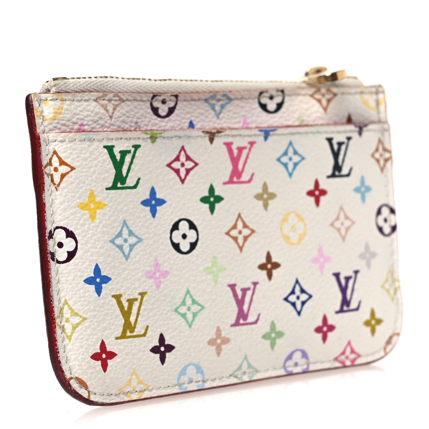 Monogram Multicolor Key Pouch White Litchi