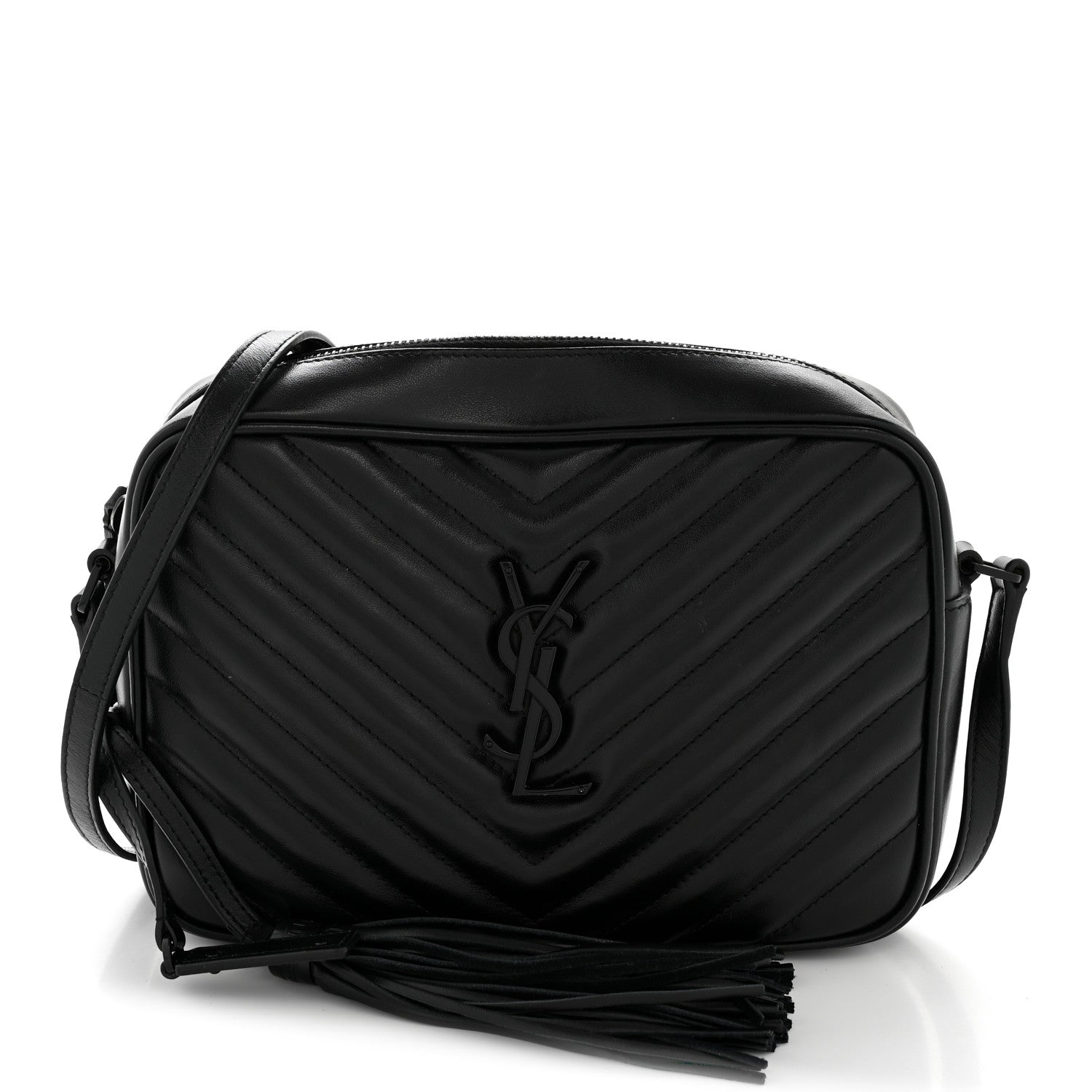 Calfskin Matelasse Monogram Monochrome Lou Camera Bag Black
