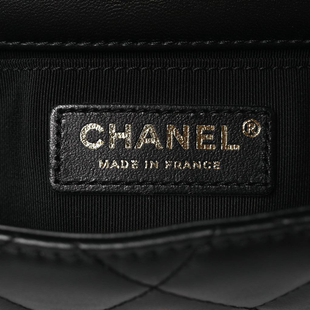 Lambskin Quilted Small My Precious Flap Black