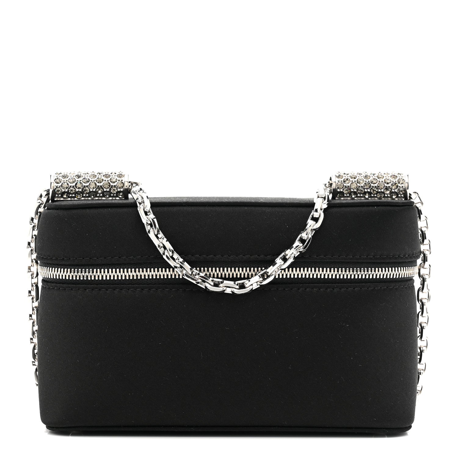 Satin Crystal Pave Medium Sicily Tubes Black