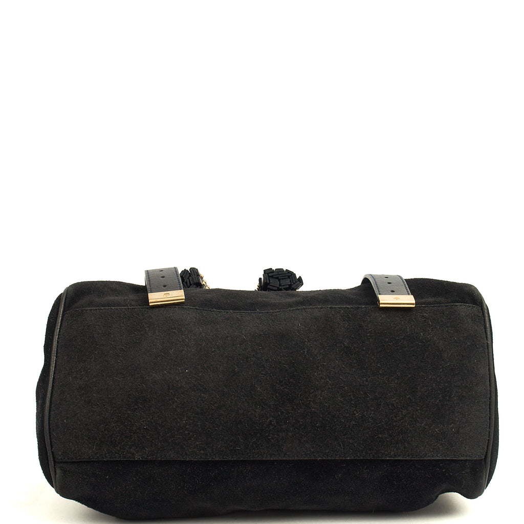 Mulberry Satchel Alexa Tassel in Black, Suede