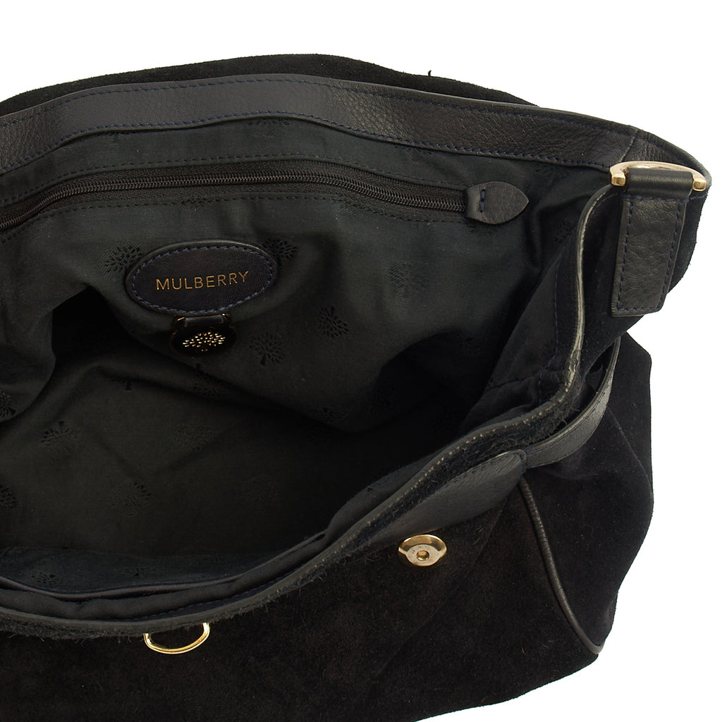 Mulberry Satchel Alexa Tassel in Black, Suede