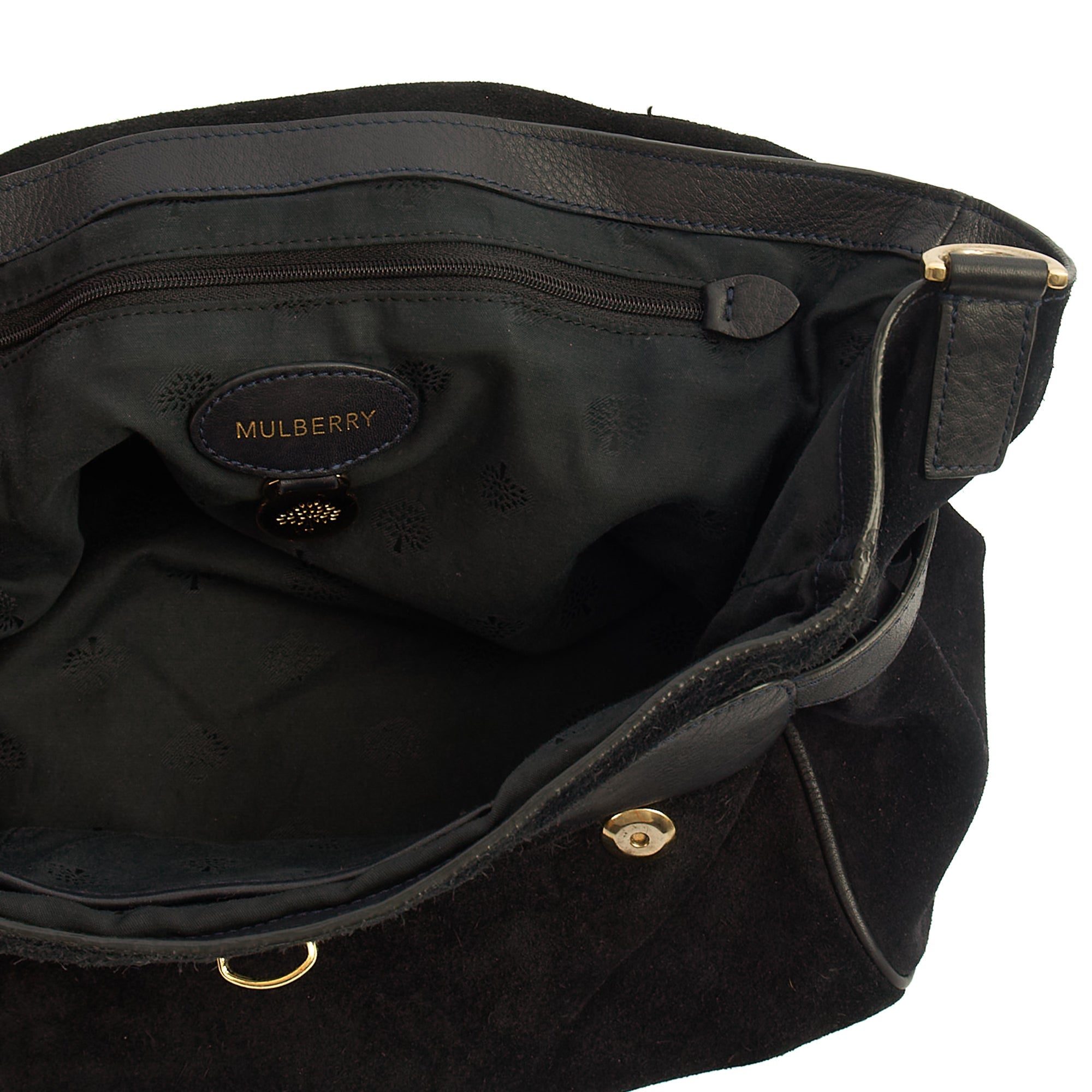 Mulberry Satchel Alexa Tassel in Black, Suede