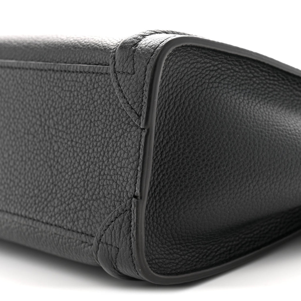 Drummed Calfskin Nano Luggage Black