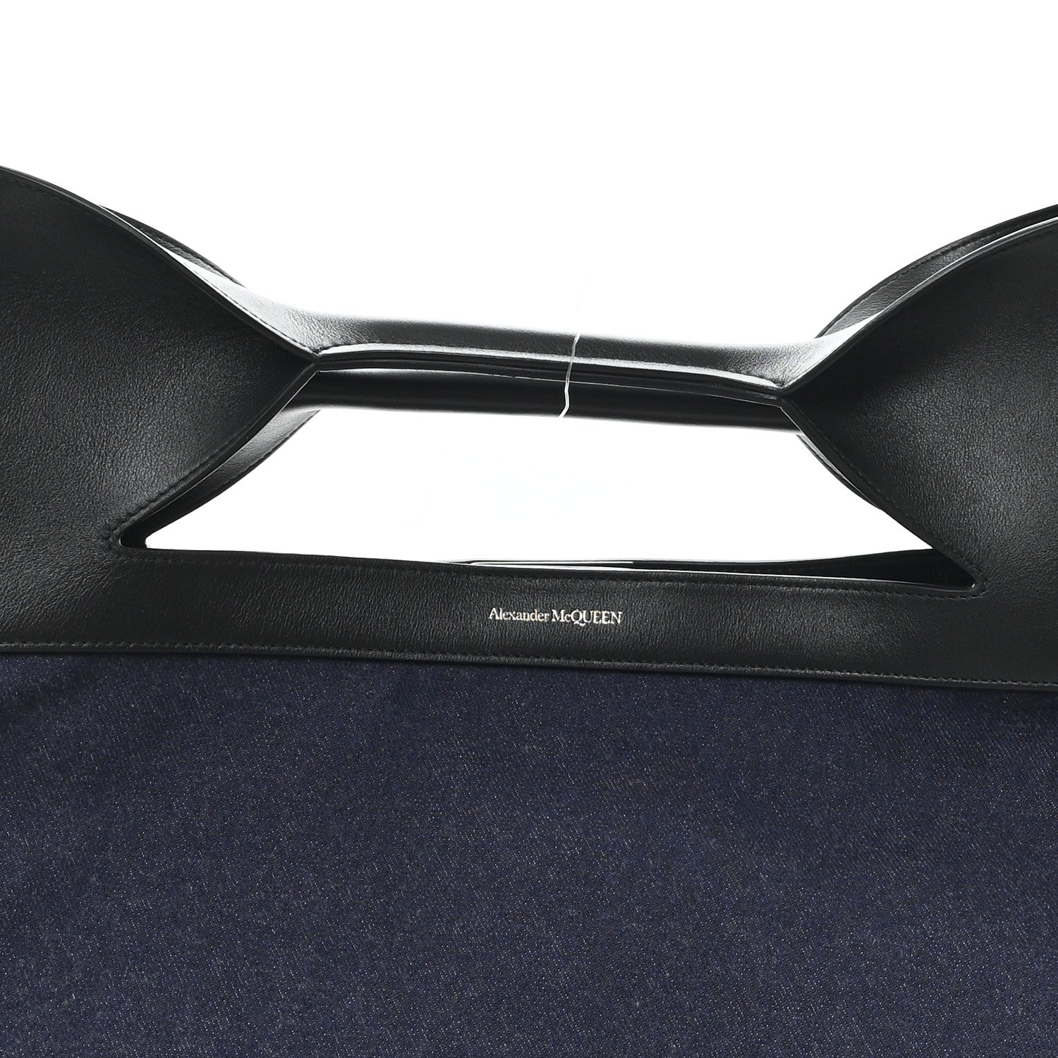 Calfskin Denim Large The Bow Bag Blue Black