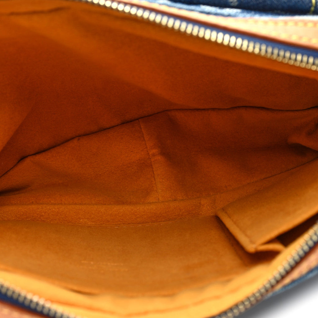 Monogram Denim Bum Bag Blue