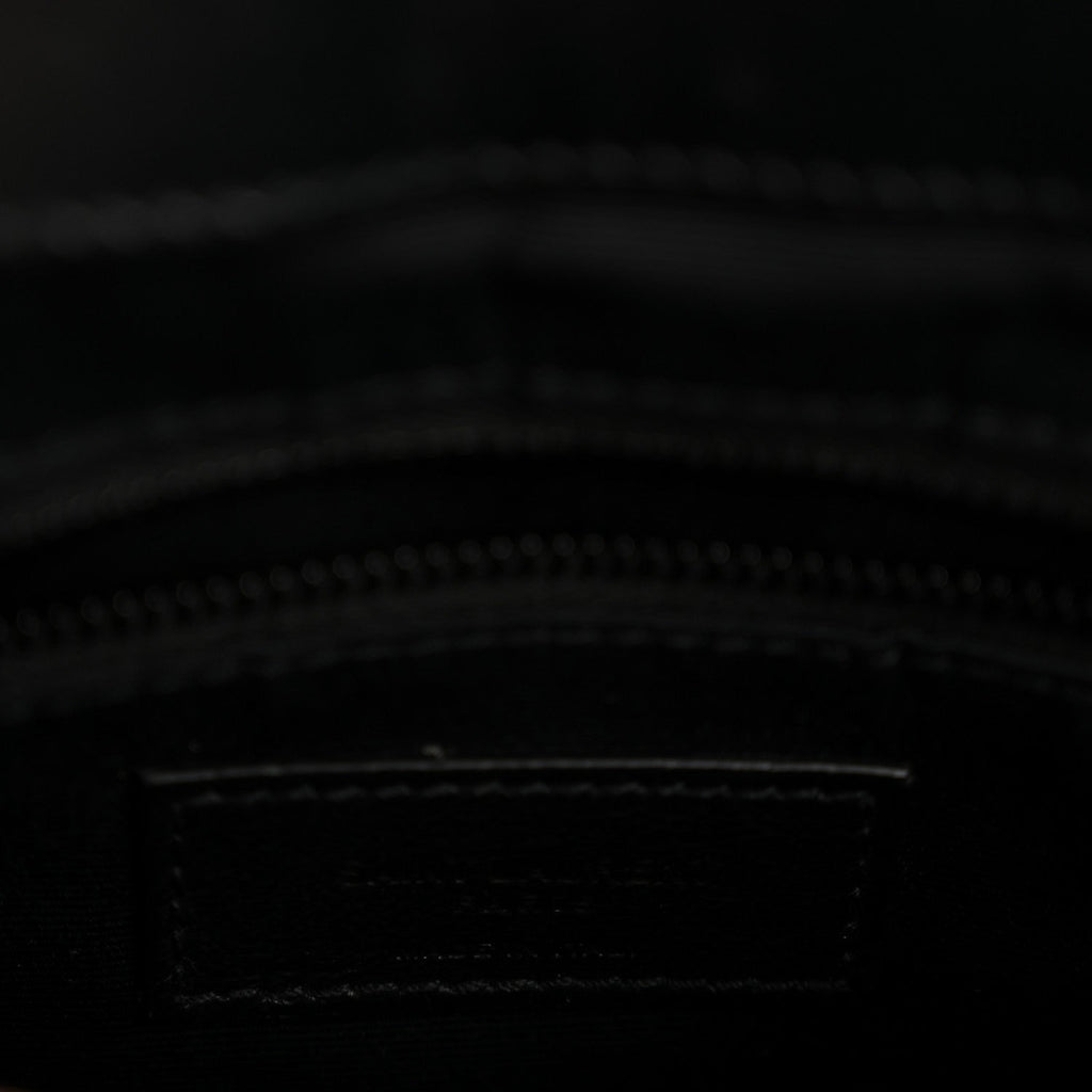 Calfskin Y Quilted Monogram Monochrome Medium Loulou Chain Satchel Black