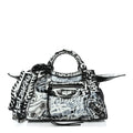 Agneau Arena Graffiti Neo Cagole Handbag XS Black White