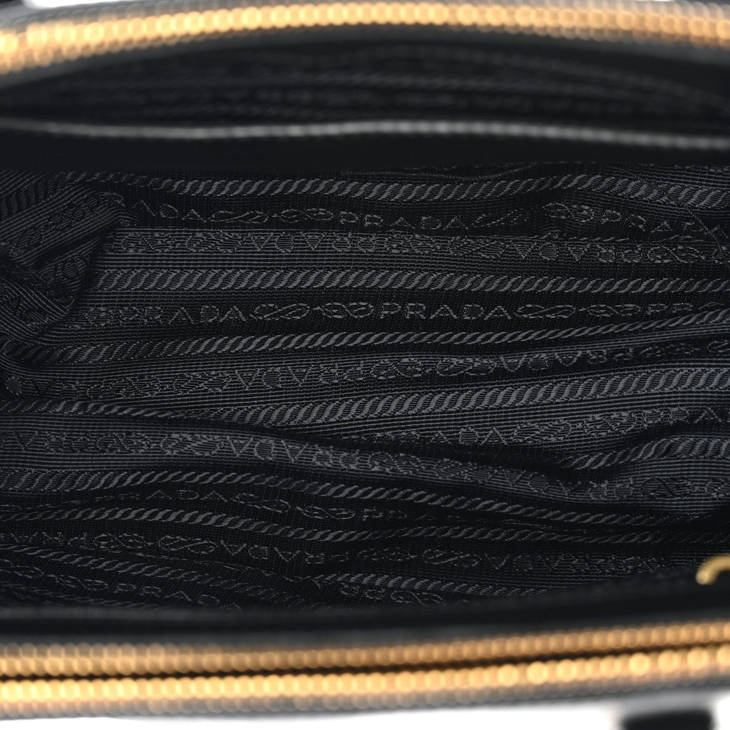 Saffiano Small Galleria Double Zip Tote Black