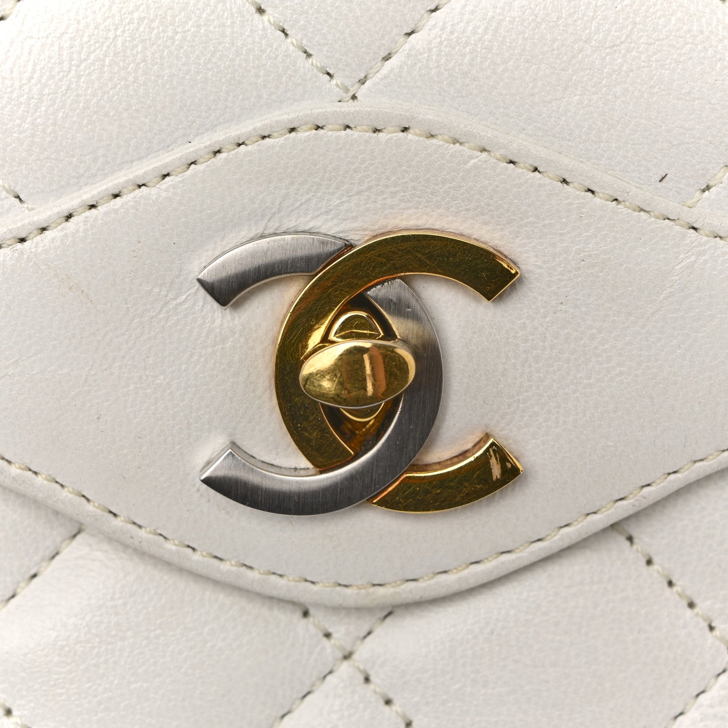Lambskin Quilted Small Flap White