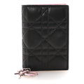 Lambskin Cannage Bi-Color Small Lady Dior Flap  Holder Black Pink