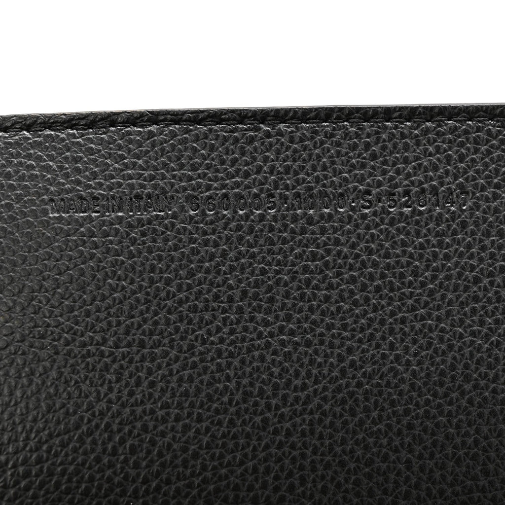 Grained Calfskin Neo Classic Black Hardware Large Top Handle Bag Black