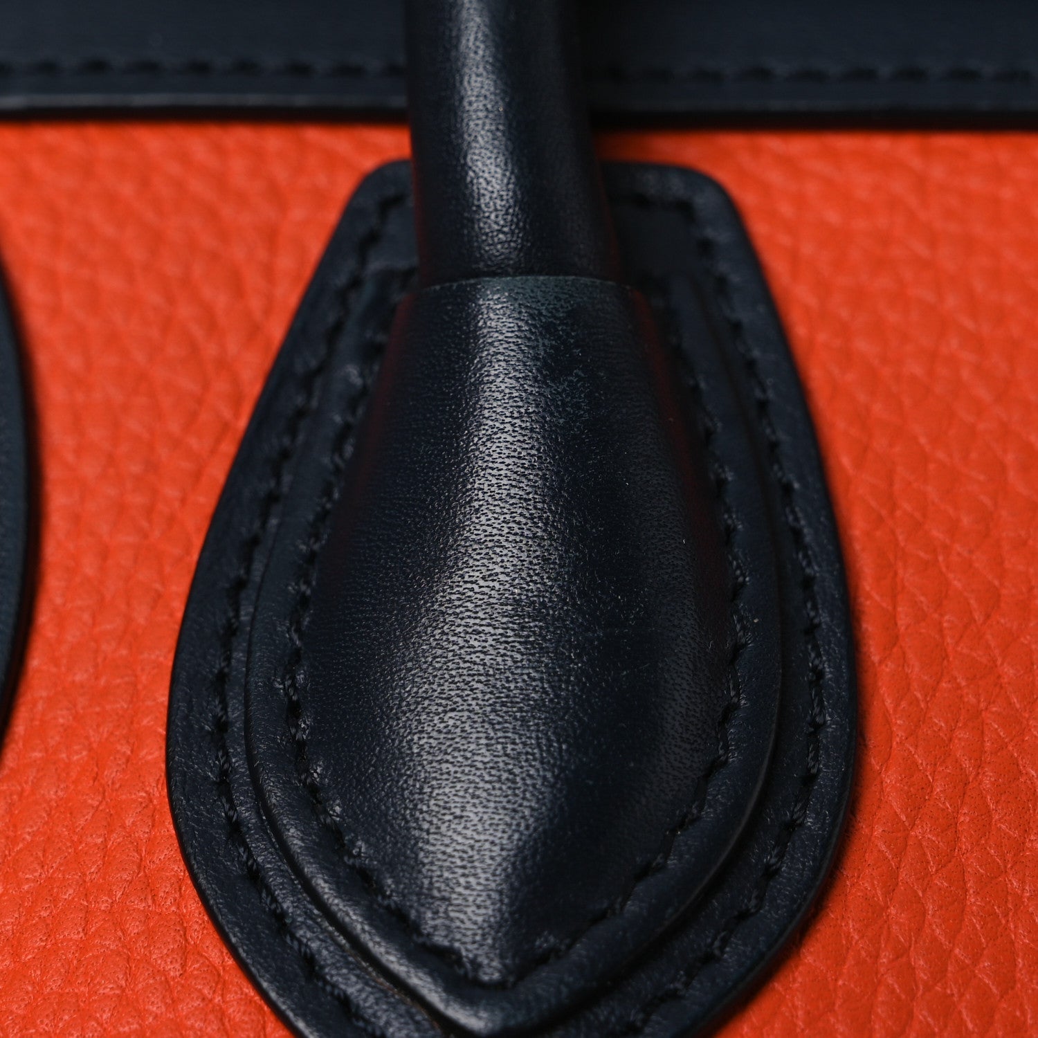 Elephant Calfskin Nano Tri-Color Luggage Bright Orange
