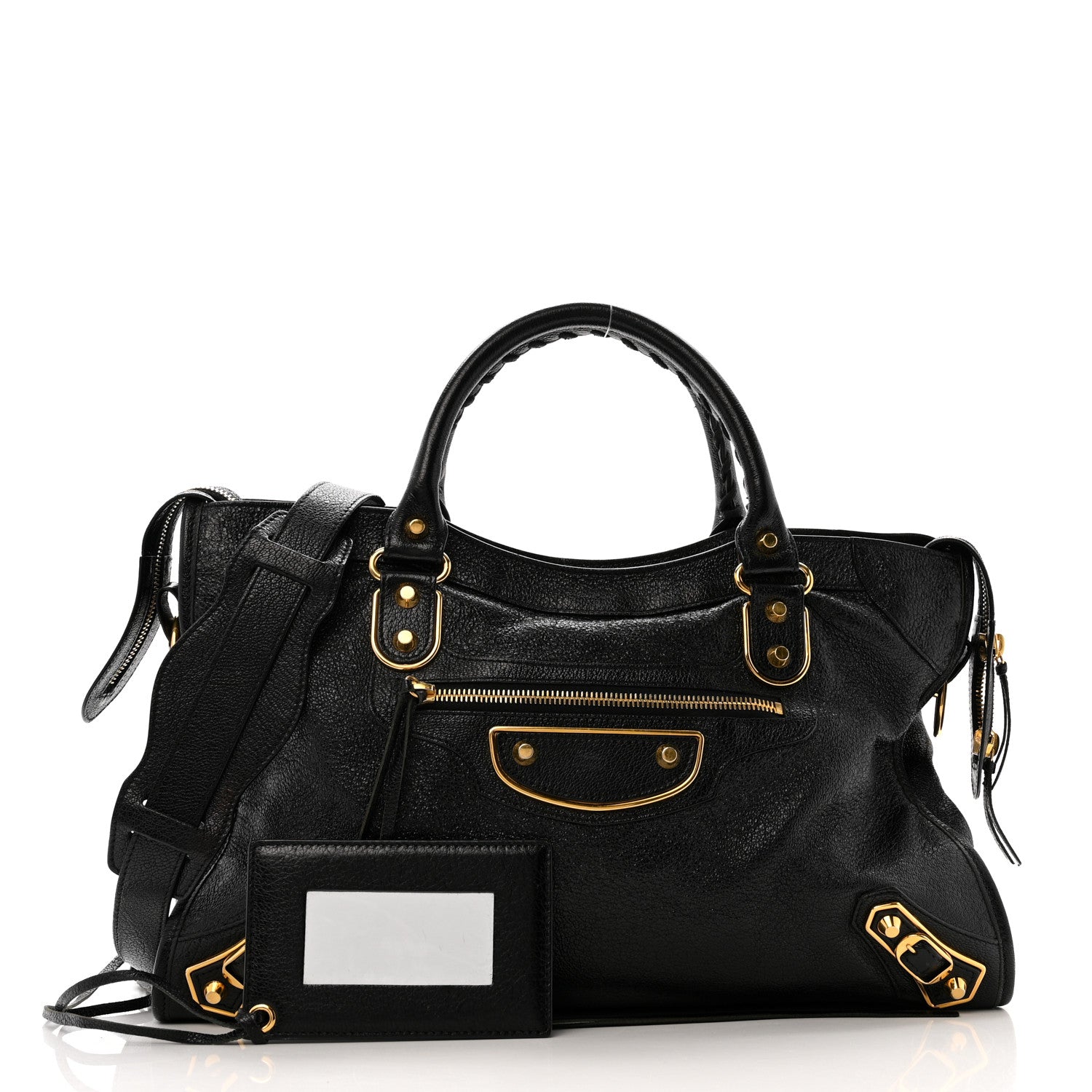 Chevre Gold Metallic Edge Hardware City Black