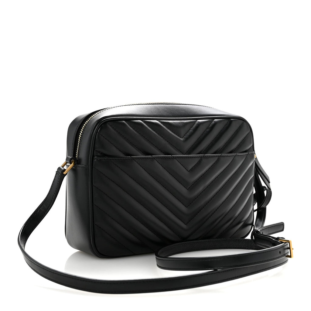 Calfskin Matelasse Monogram Lou Camera Bag Black