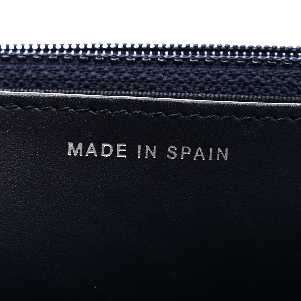 Caviar Quilted Wallet on Chain WOC Navy Blue