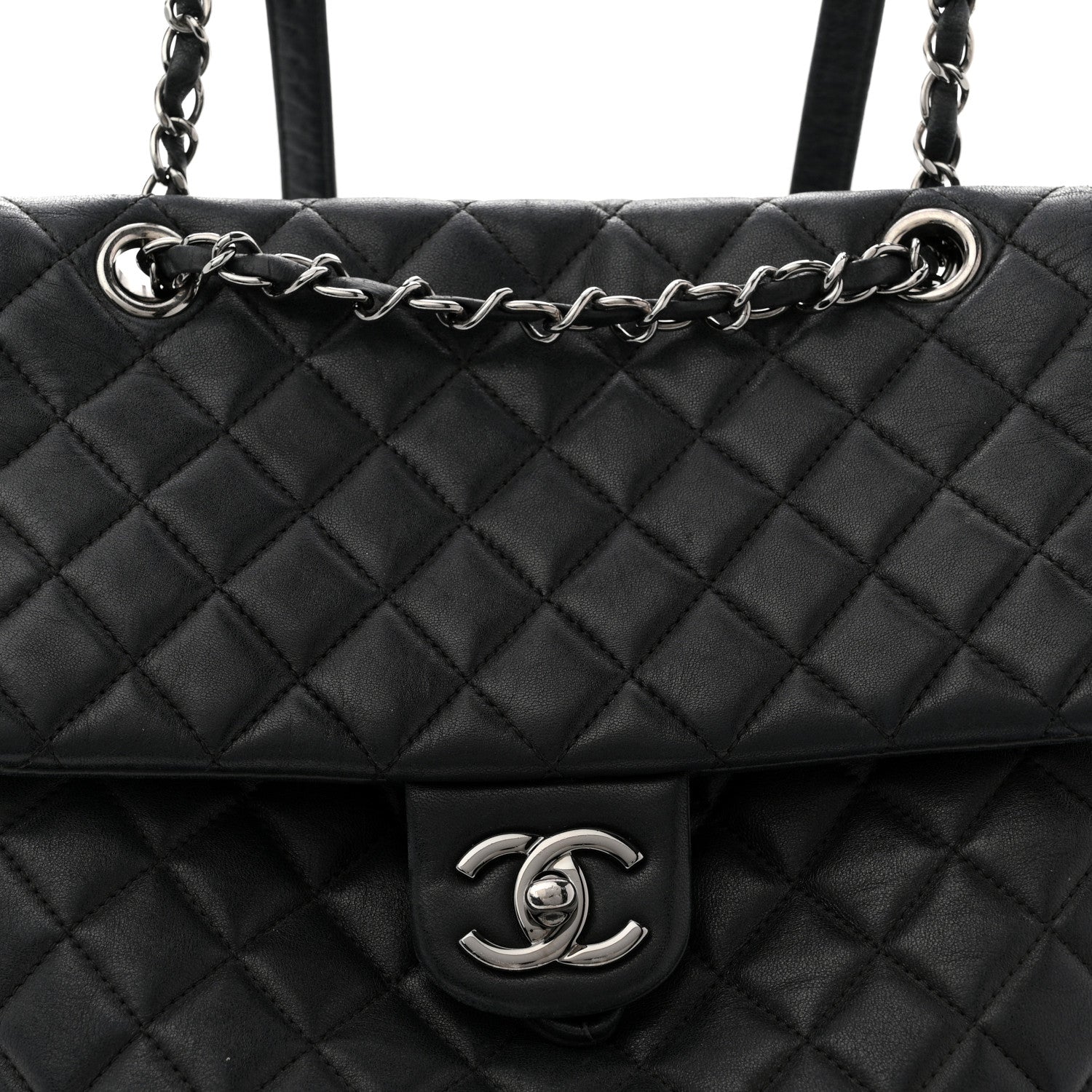 Calfskin Quilted Small Urban Spirit Backpack Black