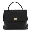 Caviar Quilted Jumbo Kelly Flap Black