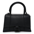 Shiny Box Calfskin Strass Hourglass Top Handle Bag XS Black