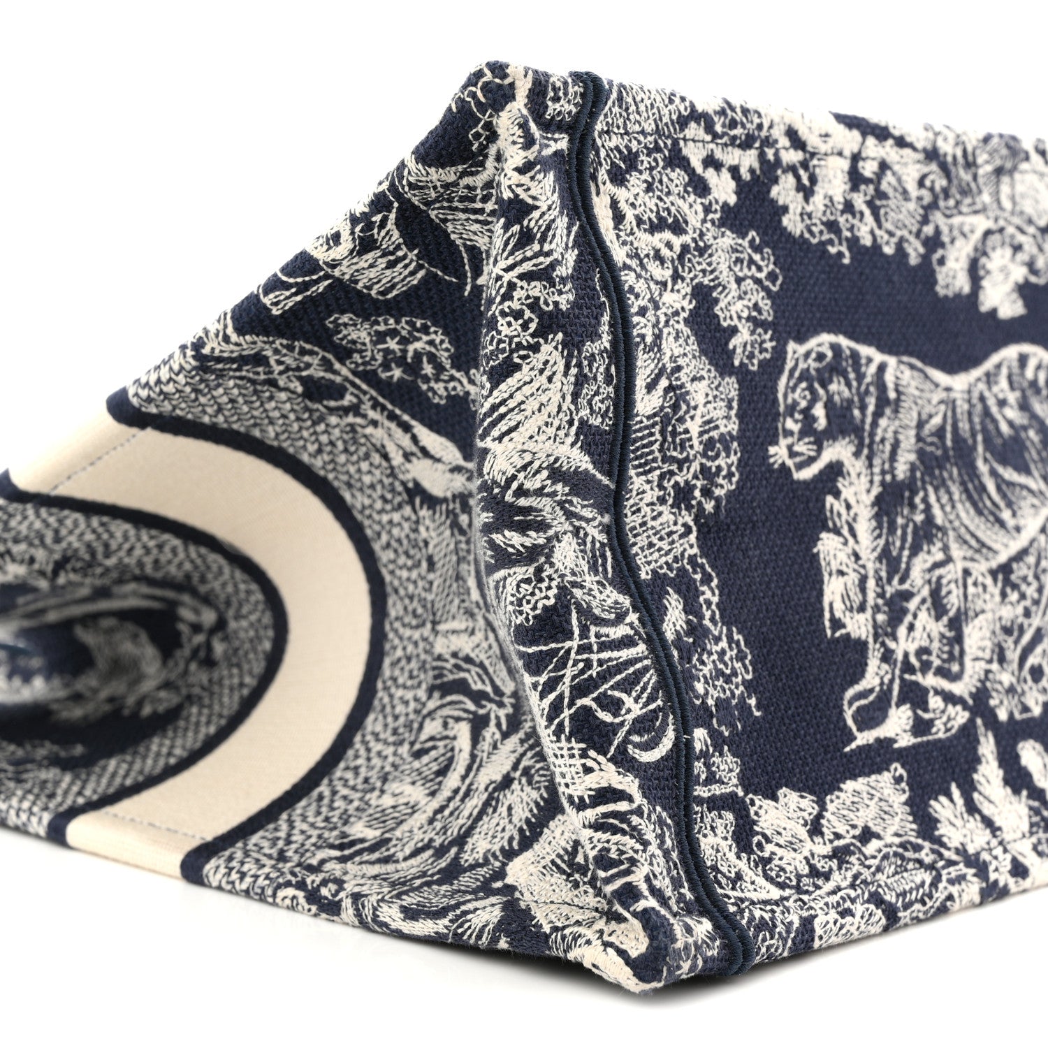 Canvas Embroidered Medium Dioriviera Toile De Jouy Book Tote Blue