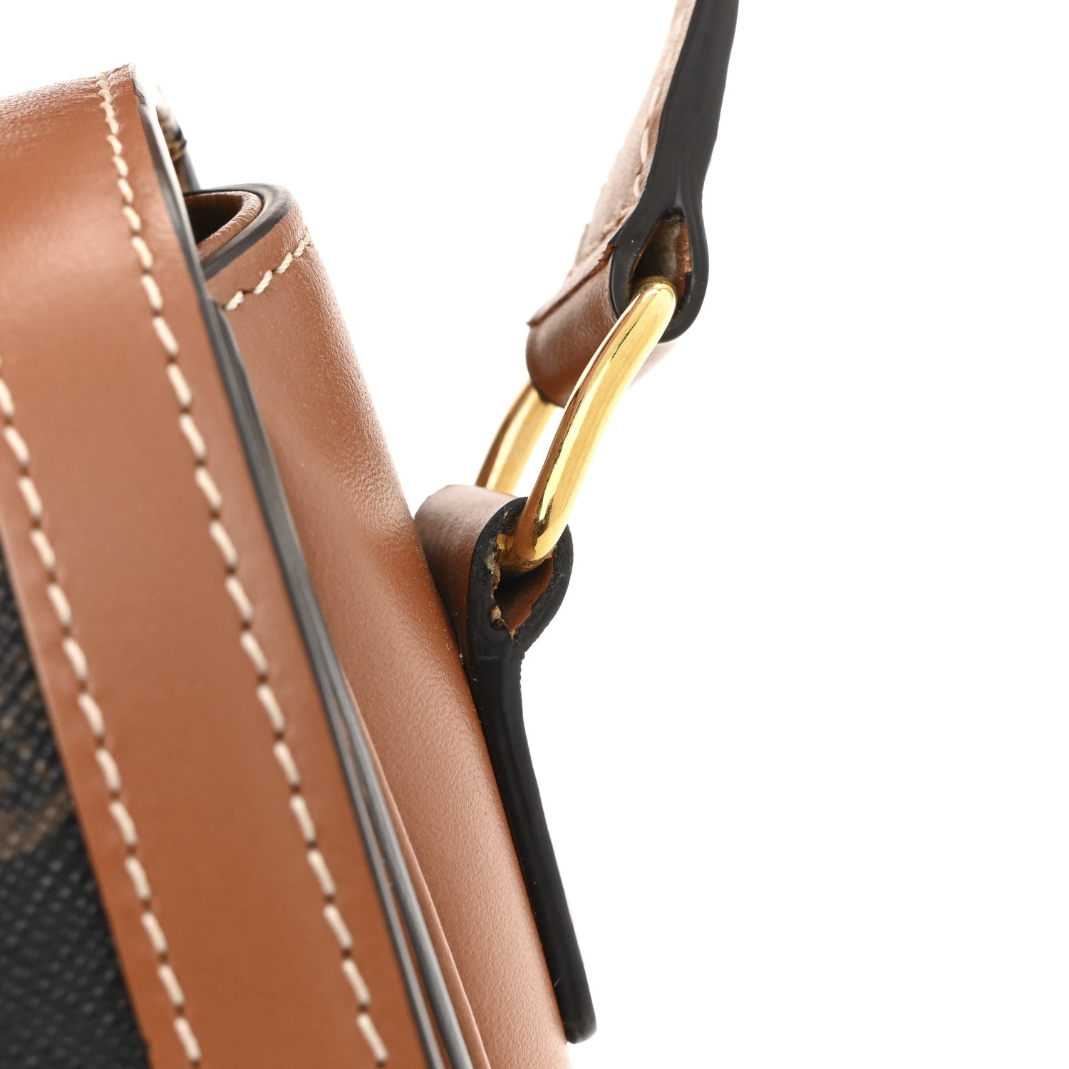 Calfskin Triomphe Canvas Teen Triomphe Bag Tan