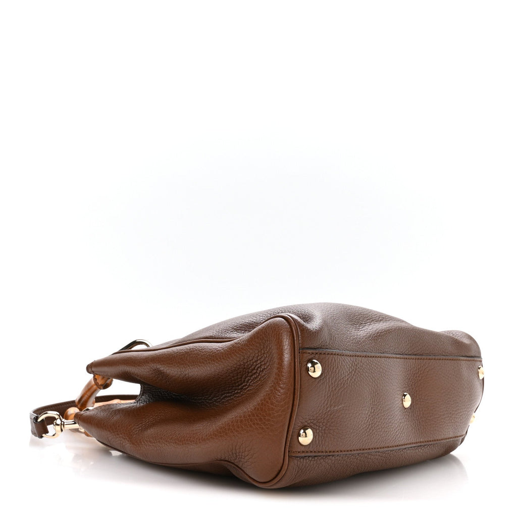 Calfskin Small Bamboo Shopper Tote Acero