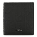 Grained Calfskin Embossed Dior Gravity BiFold Wallet Black