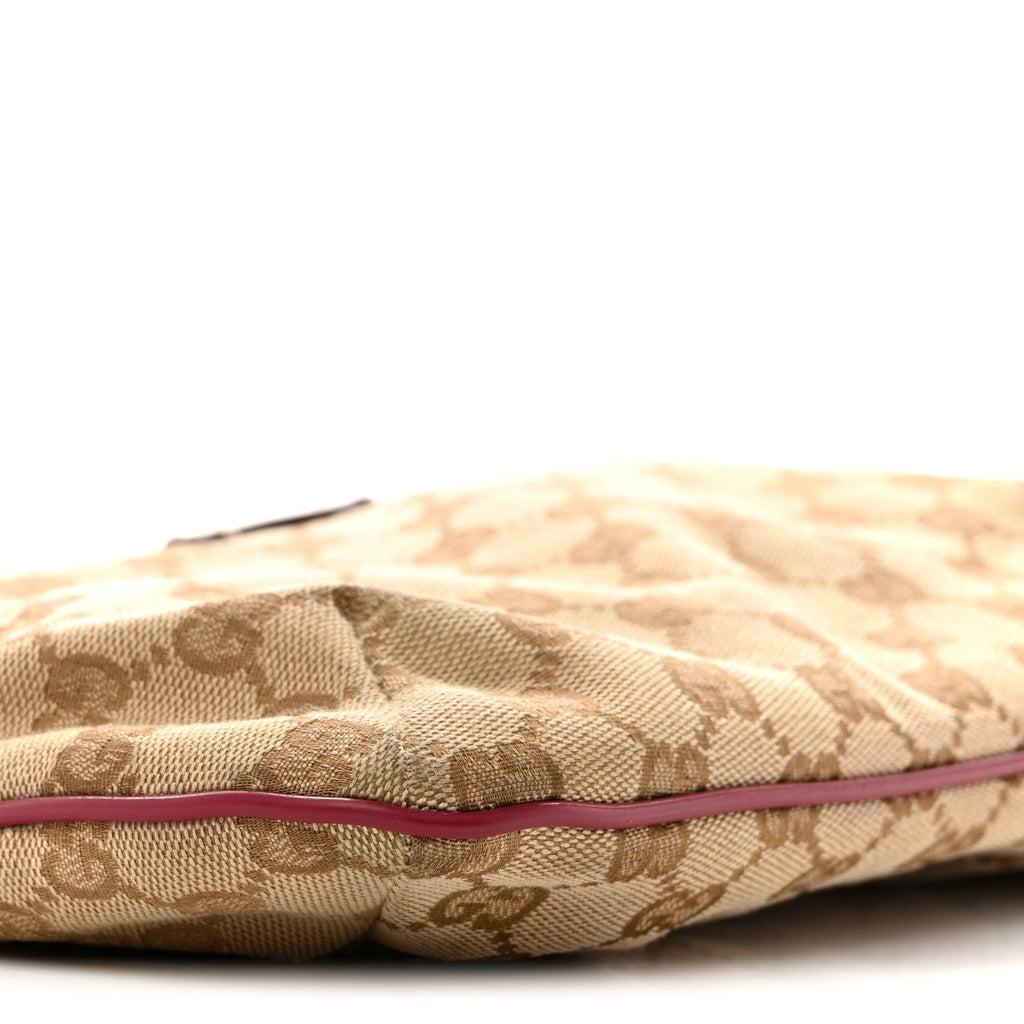 Monogram Web Small Flat Messenger Crossbody Pink Gold