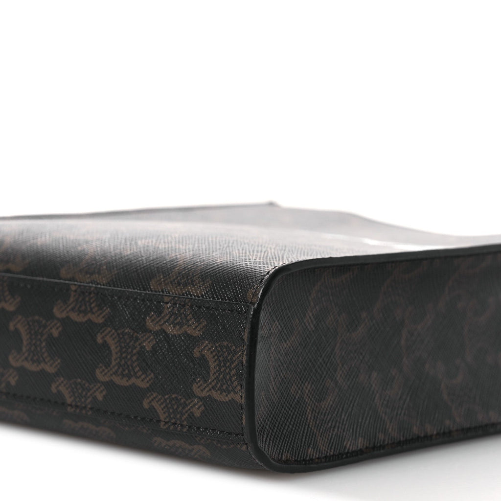 Triomphe Canvas Calfskin Mini Vertical Cabas Tan