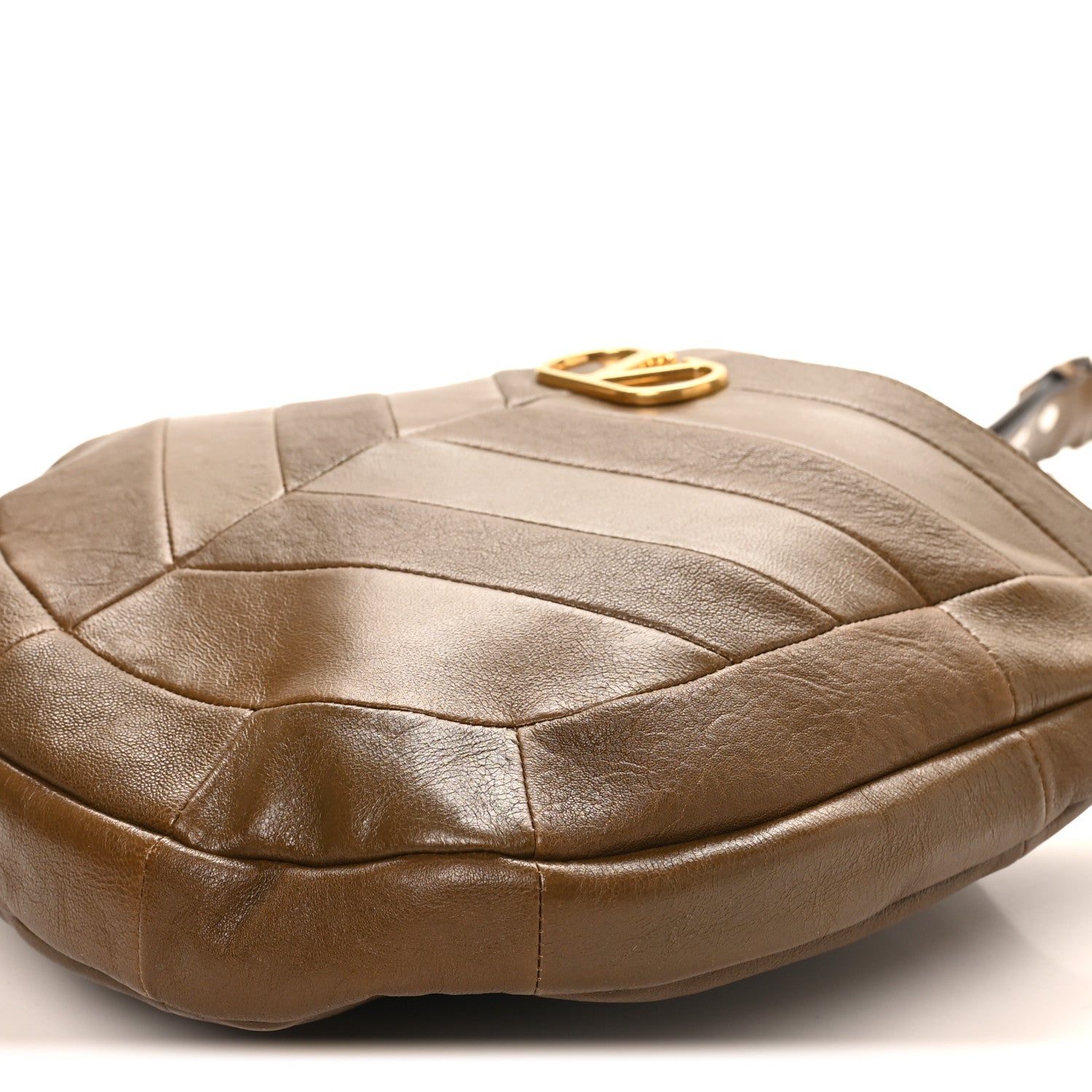 Shiny Nappa Chevron Patchwork Small Hoboho Bag Tundra