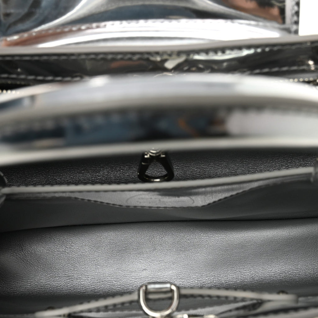 LV X YK Metallic Taurillon Brass Metal Dots Capucines BB Silver