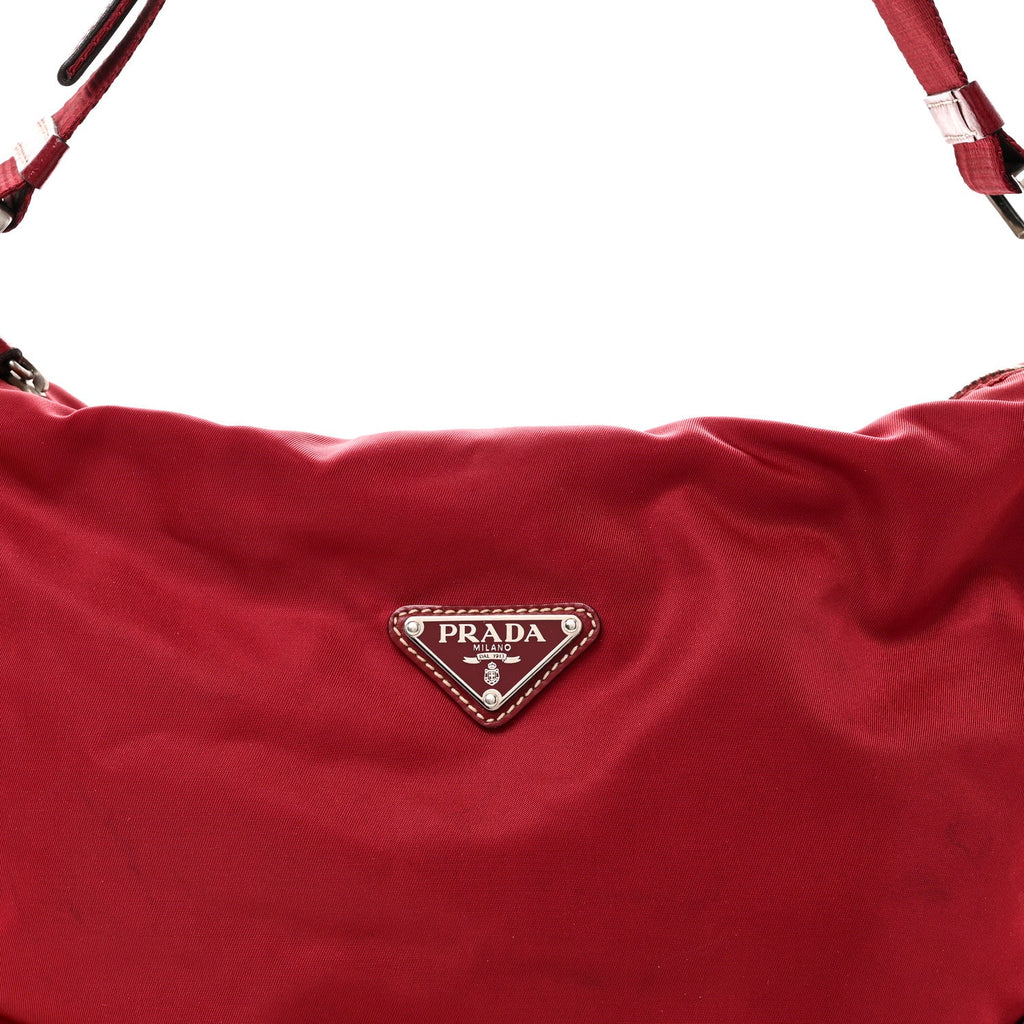 Tessuto Nylon Calfskin Hobo Fuoco