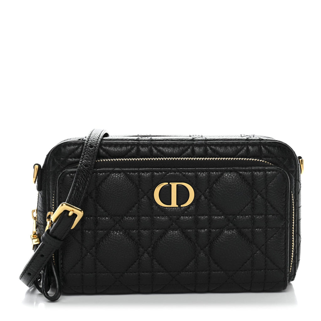 Supple Calfskin Caro Double Pouch Black