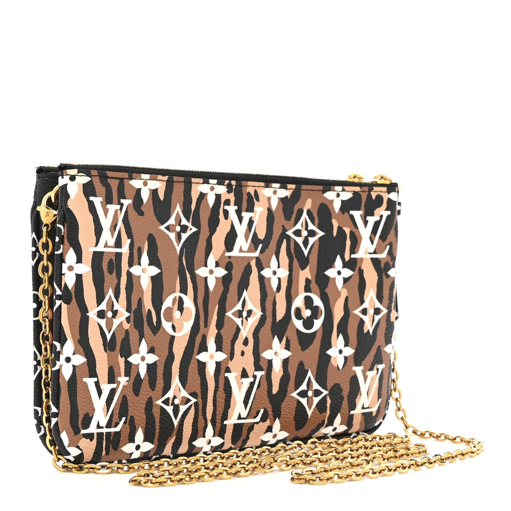 Monogram Giant Jungle Pochette Double Zip Black