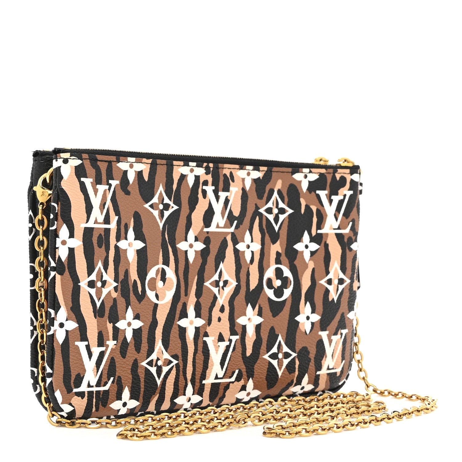 Monogram Giant Jungle Pochette Double Zip Black