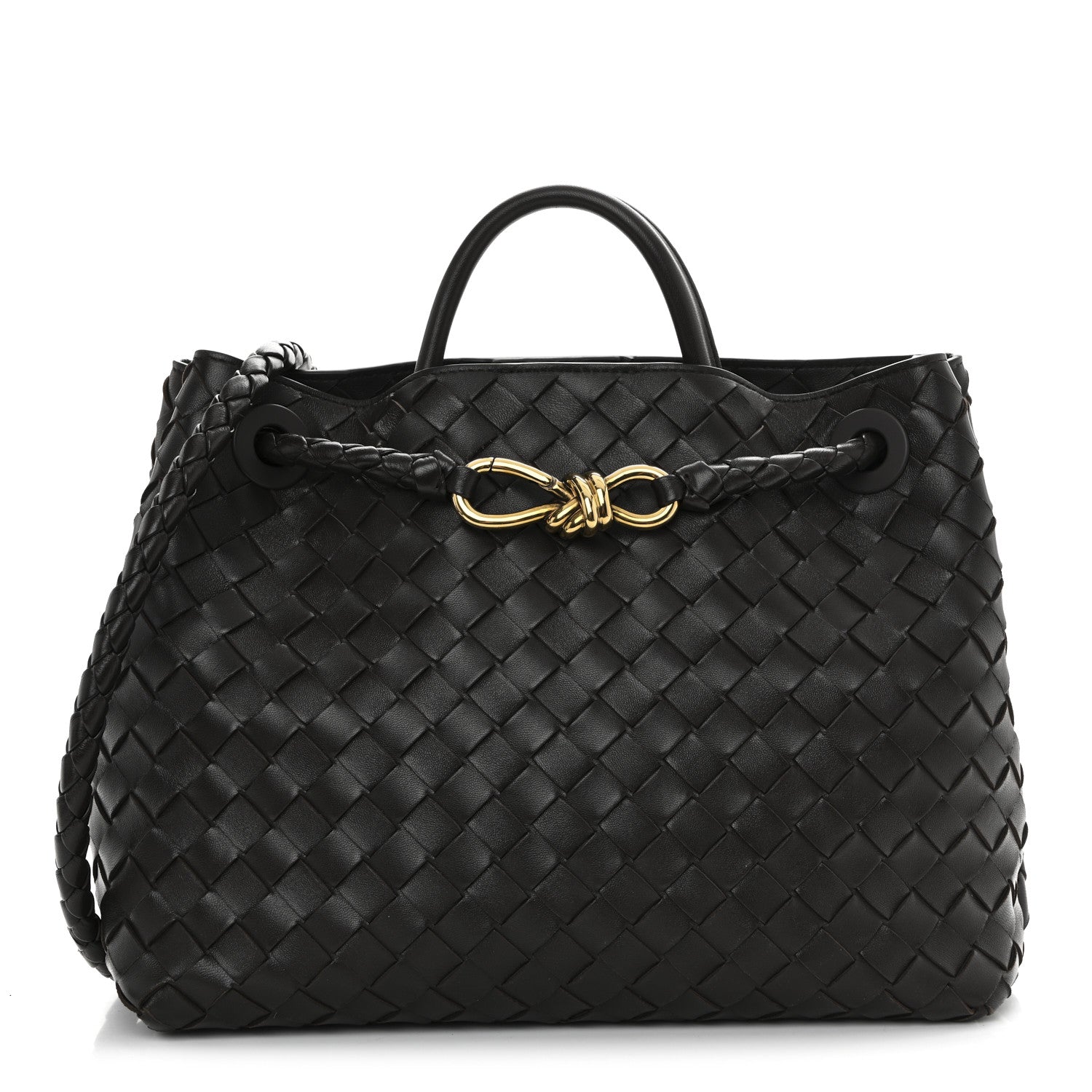 Nappa Intrecciato Medium Andiamo Shoulder Bag Fondant