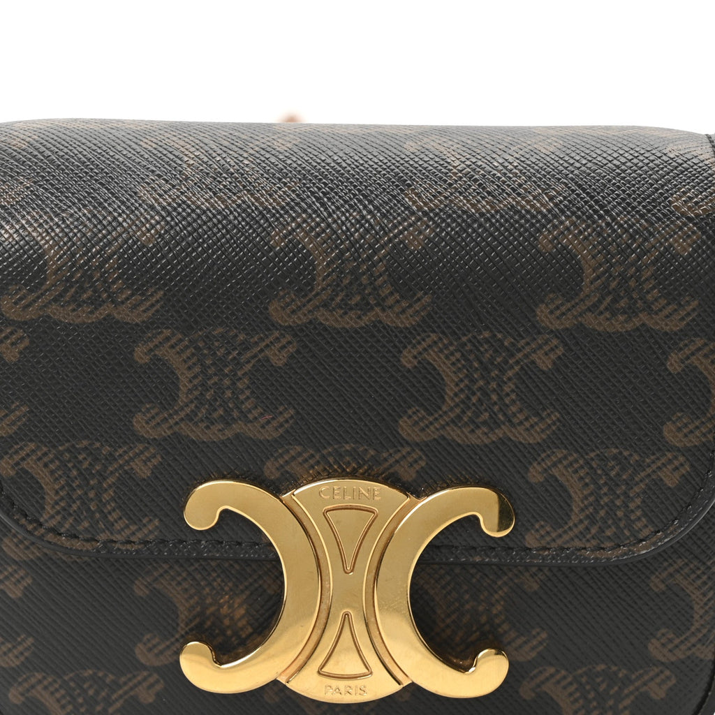 Triomphe Canvas Calfskin Mini Triomphe Tan