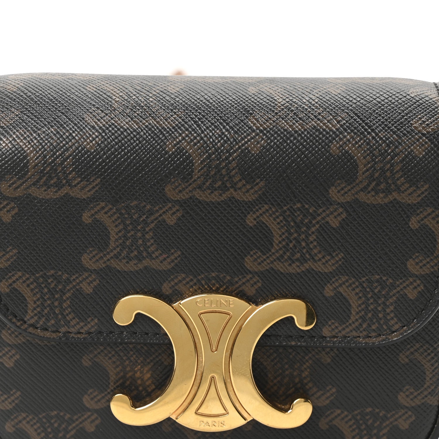 Triomphe Canvas Calfskin Mini Triomphe Tan
