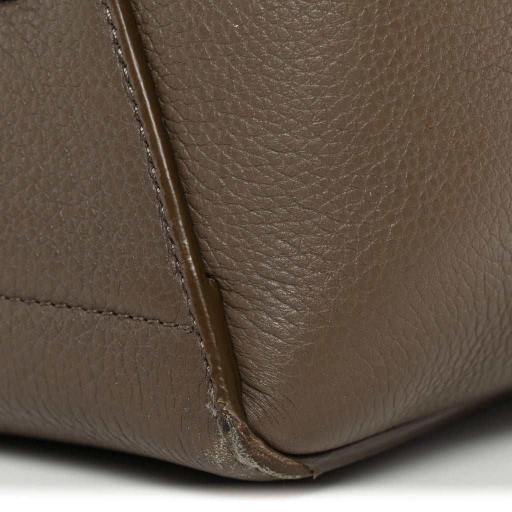 Soft Grained Calfskin Sangle Bucket Bag Taupe