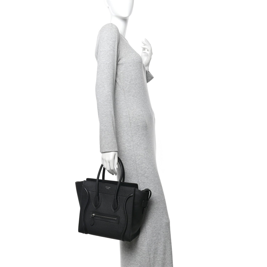 Drummed Calfskin Micro Luggage Black