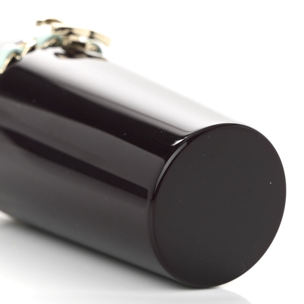 Lucite Lipstick Case On Chain Burgundy Blue