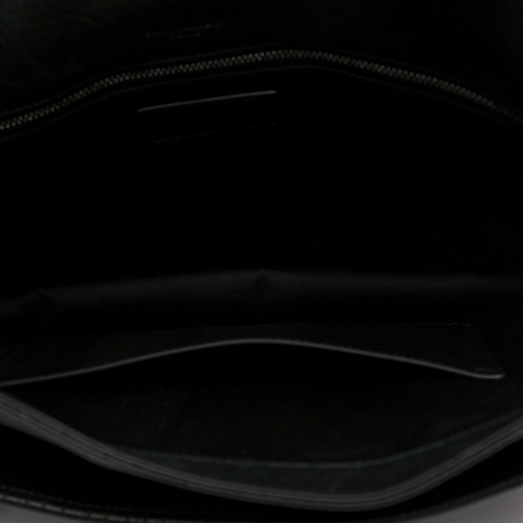 Grained Lambskin Monogram Large Niki Chain Satchel Black