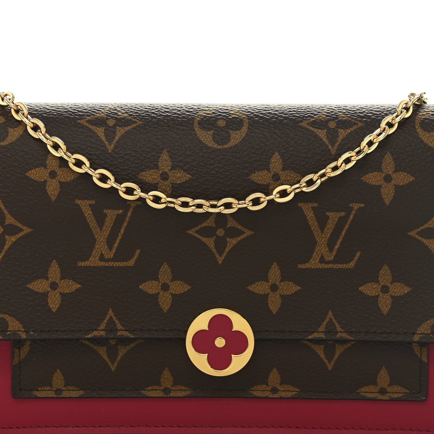 Monogram Flore Chain Wallet Fuchsia