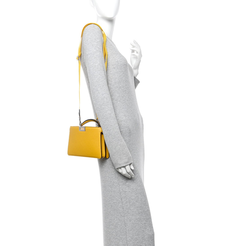 Cuoio Romano Vitello Cover Bi-Color Peekaboo I See U X Cross Satchel Sunflower Pietra Mimosa