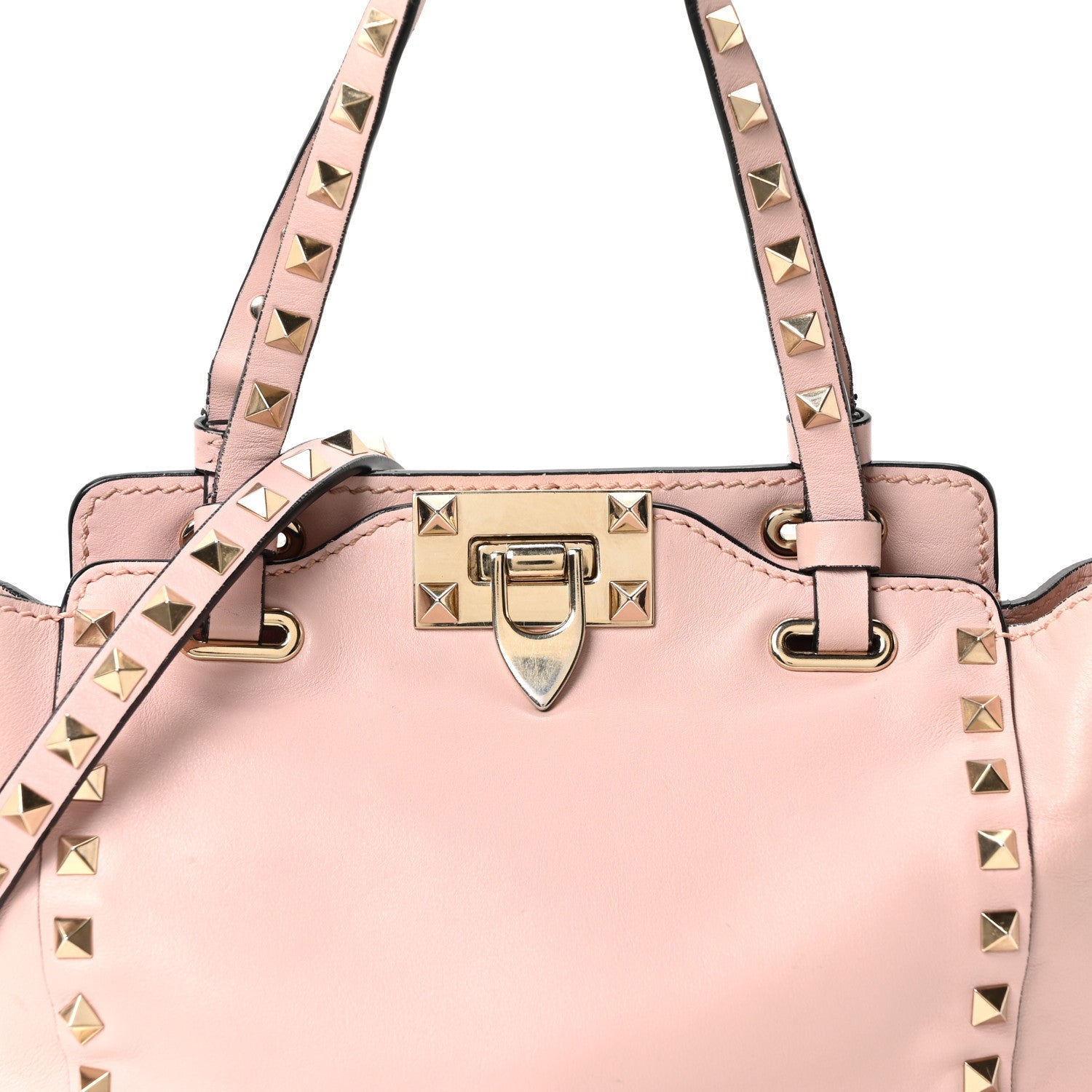 Vitello Mini Rockstud Tote Water Rose
