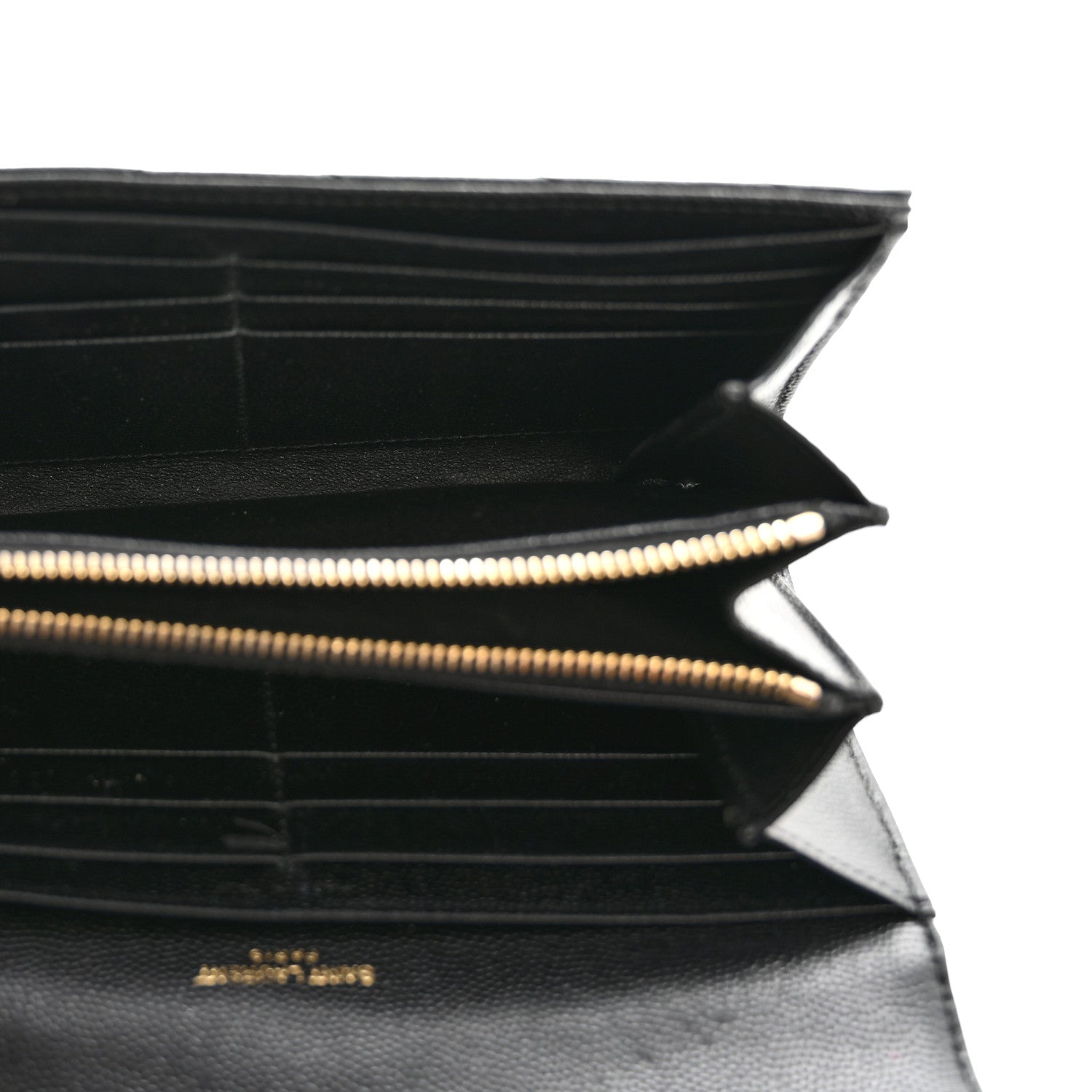 Grain De Poudre Matelasse Chevron Monogram Flap Wallet Black